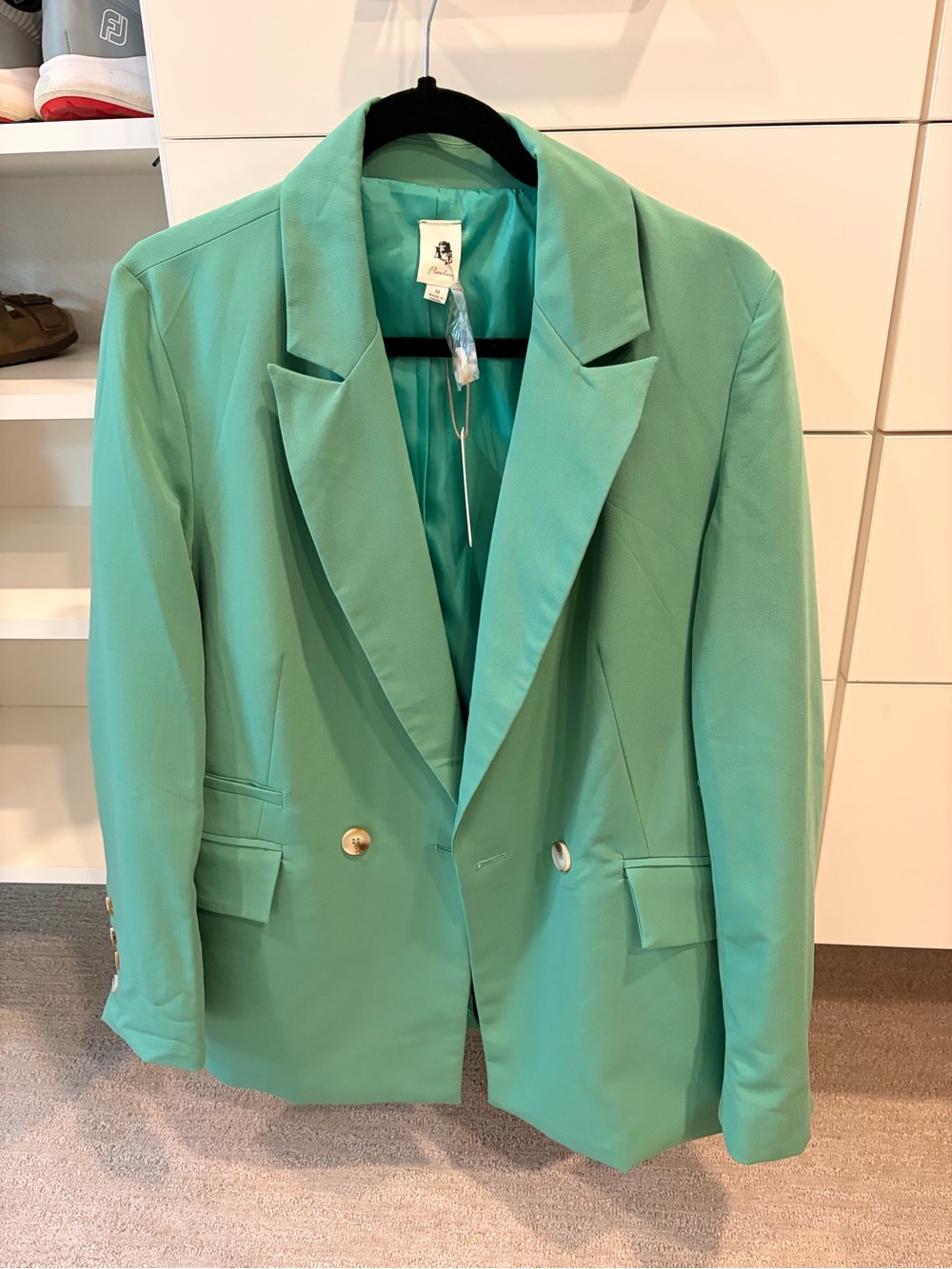 LAWLESS Mint Green Double-Breasted Women's Blazer
